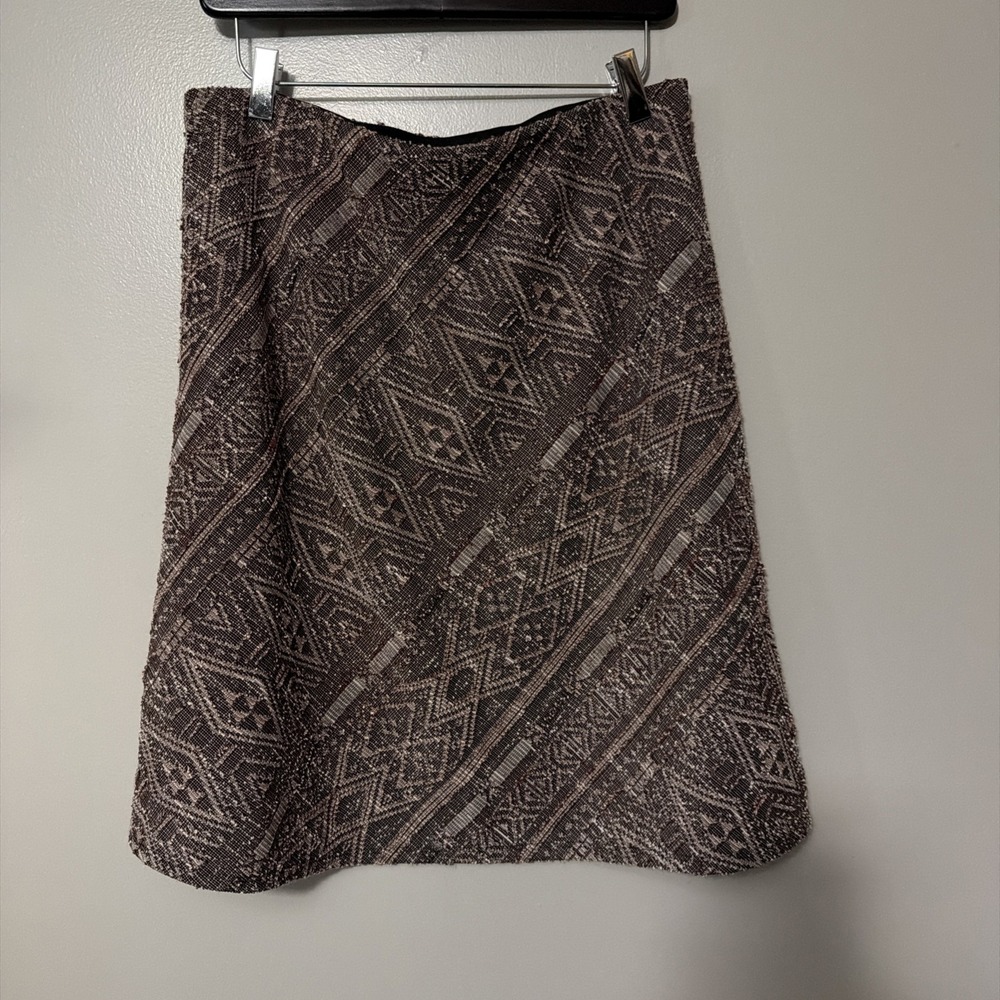 Margaret M Short A-line Skirt Size L Textured Elastic Waist Pull on